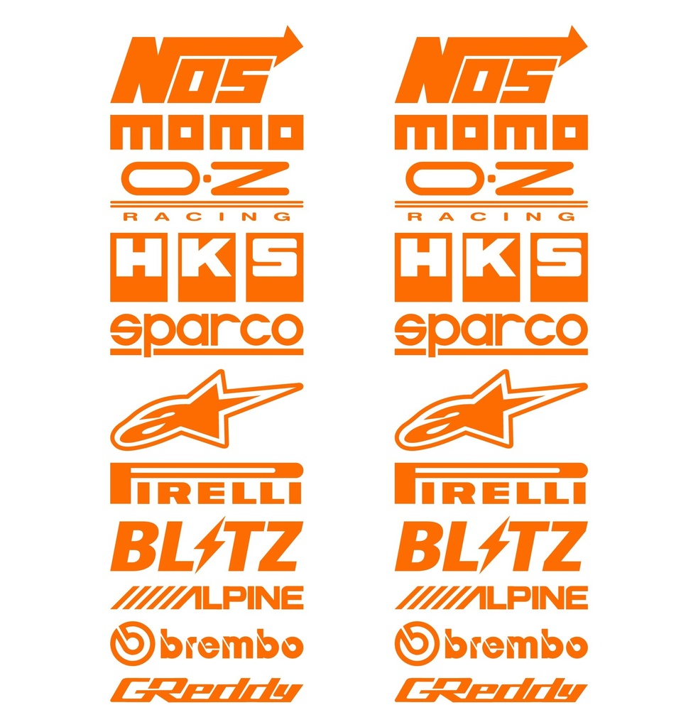 CALCOMANIA GRANDE MULTIMARCA NARANJA