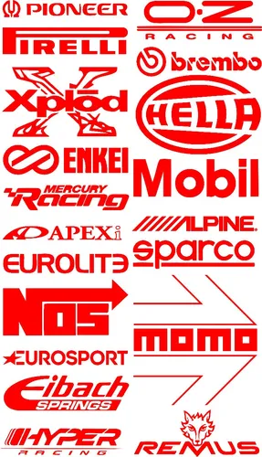 CALCOMANIA GRANDE MULTIMARCA ROJO