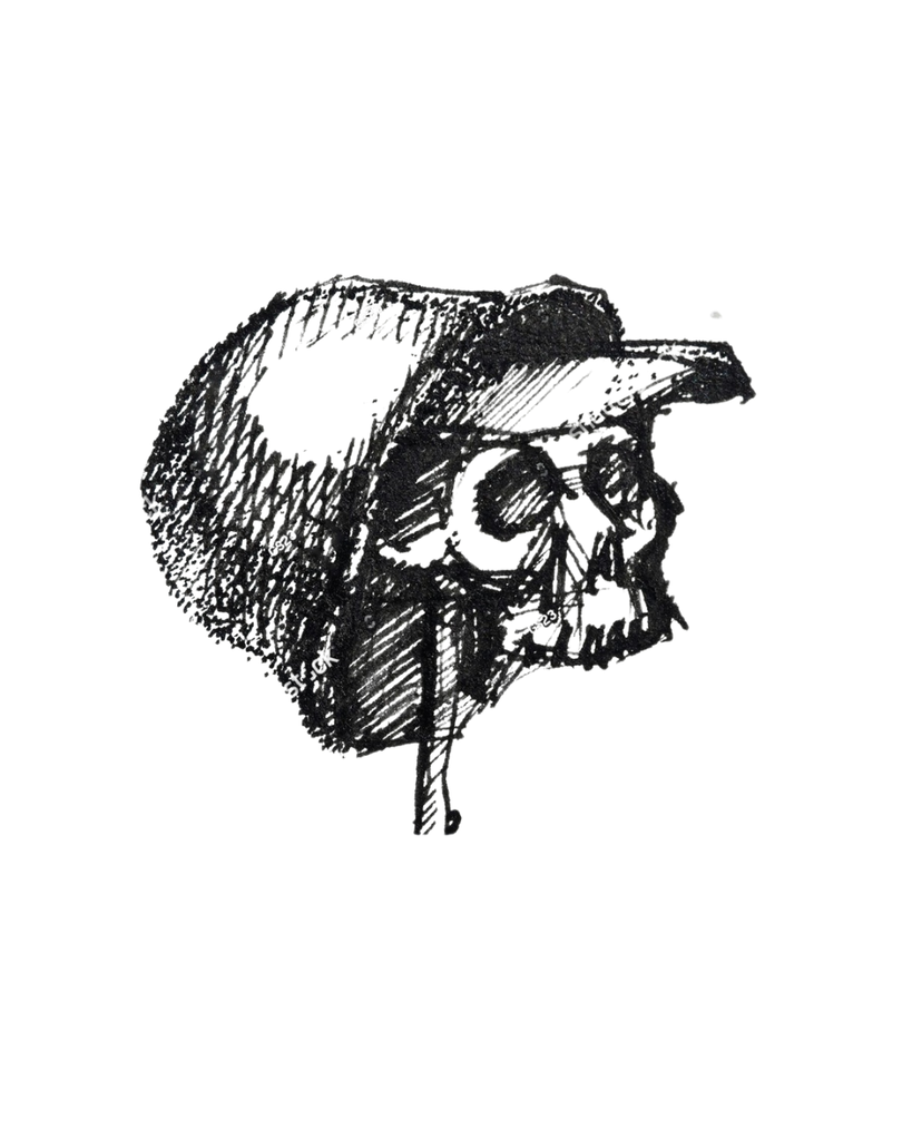 CALCOMANIA MEDIANA ACRILICA CALAVERA CASCO PERIODICO