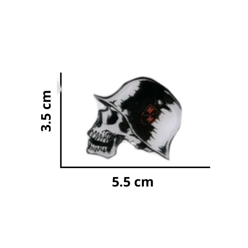 CALCOMANIA MEDIANA ACRILICO CALAVERA CASCO BLANCO 5.5x3.5 cm 