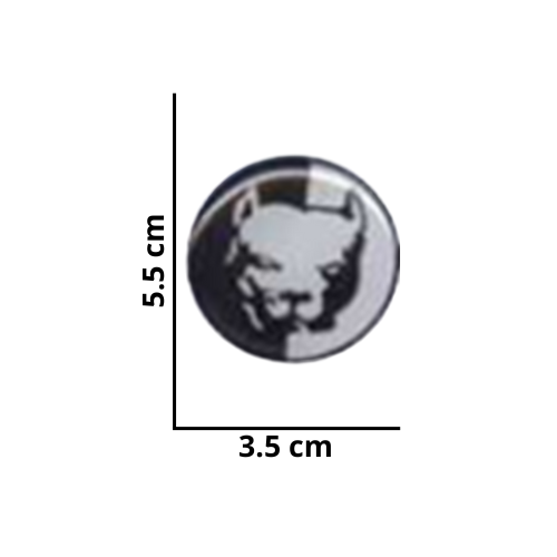 CALCOMANIA MEDIANA ACRILICO CIRCULO PIT BULL 5.5x3.5 cm 
