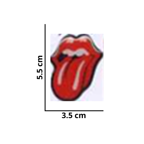 [MED-ACR-096] CALCOMANIA MEDIANA ACRILICO LENGUA ROLLING STONE 5.5x3.5 cm 