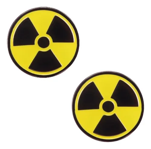 CALCOMANIA MEDIANA ACRILICO SIMBOLO RADIACION