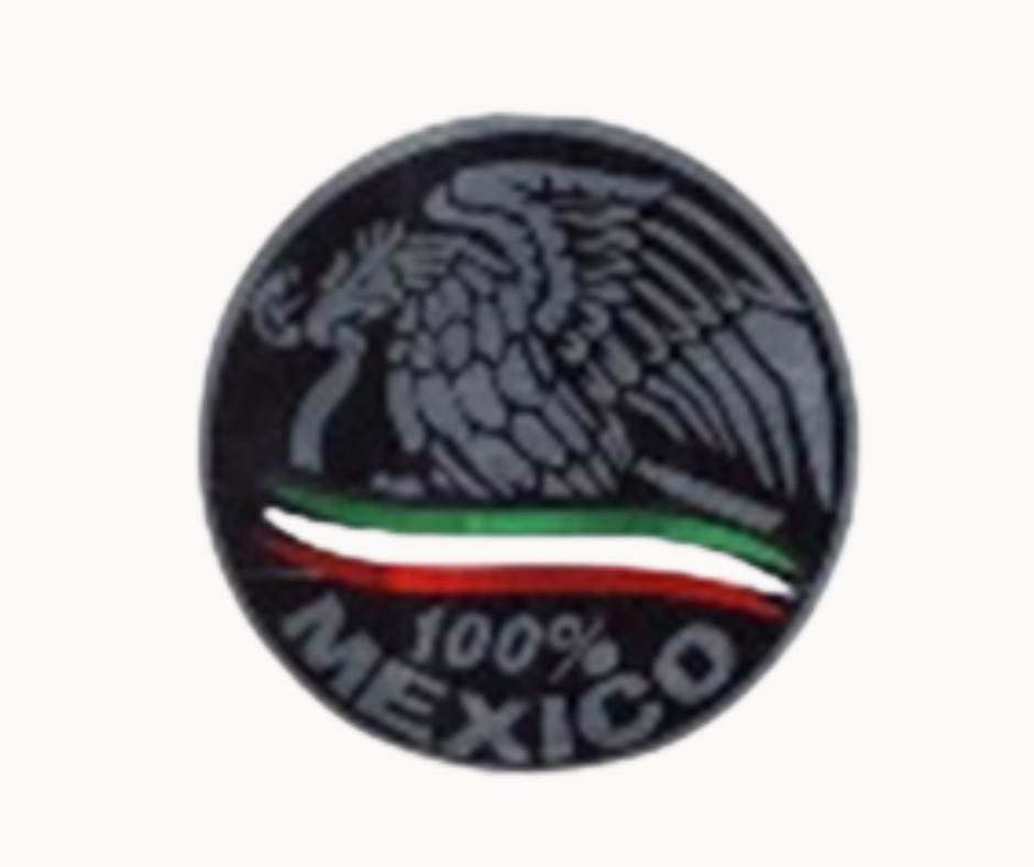 CALCOMANIA MEDIANA VINIL ESCUDO MEXICO PLATA