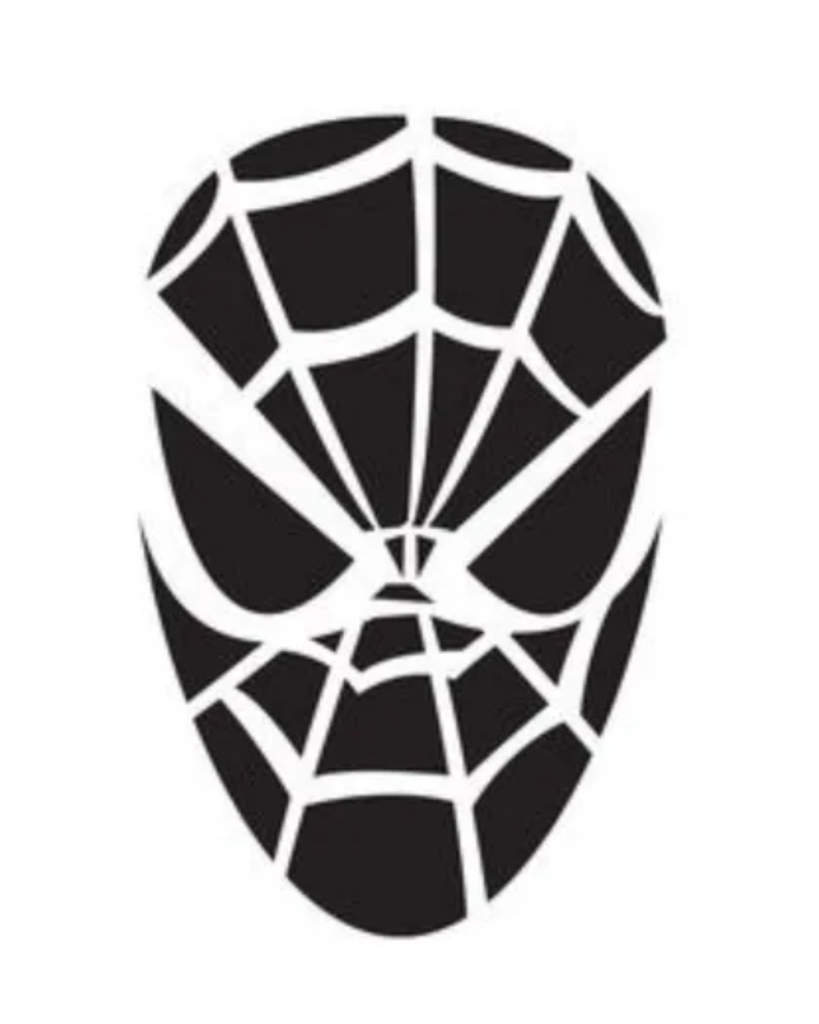 CALCOMANIA MEDIANA VINIL HOMBRE ARAÑA NEGRO