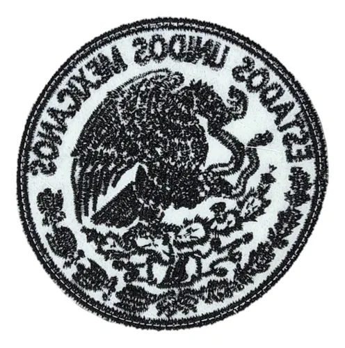 CALCOMANIA REFLEJANTE ESCUDO DE MEXICO BLANCO Y NEGRO