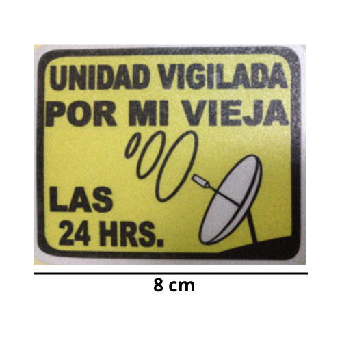 CALCOMANIA REFLEJANTE UNIDAD VIGILADA 8X7 CM