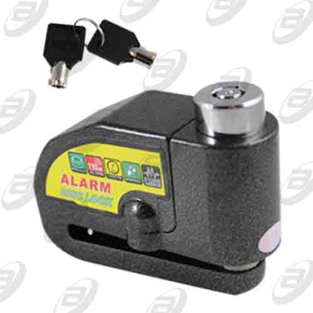 CANDADO FRENO DE DISCO CON ALARMA 9 Vcc NEGRO MOTONETAS Y MOTOS CON FRENOS DE DISCO