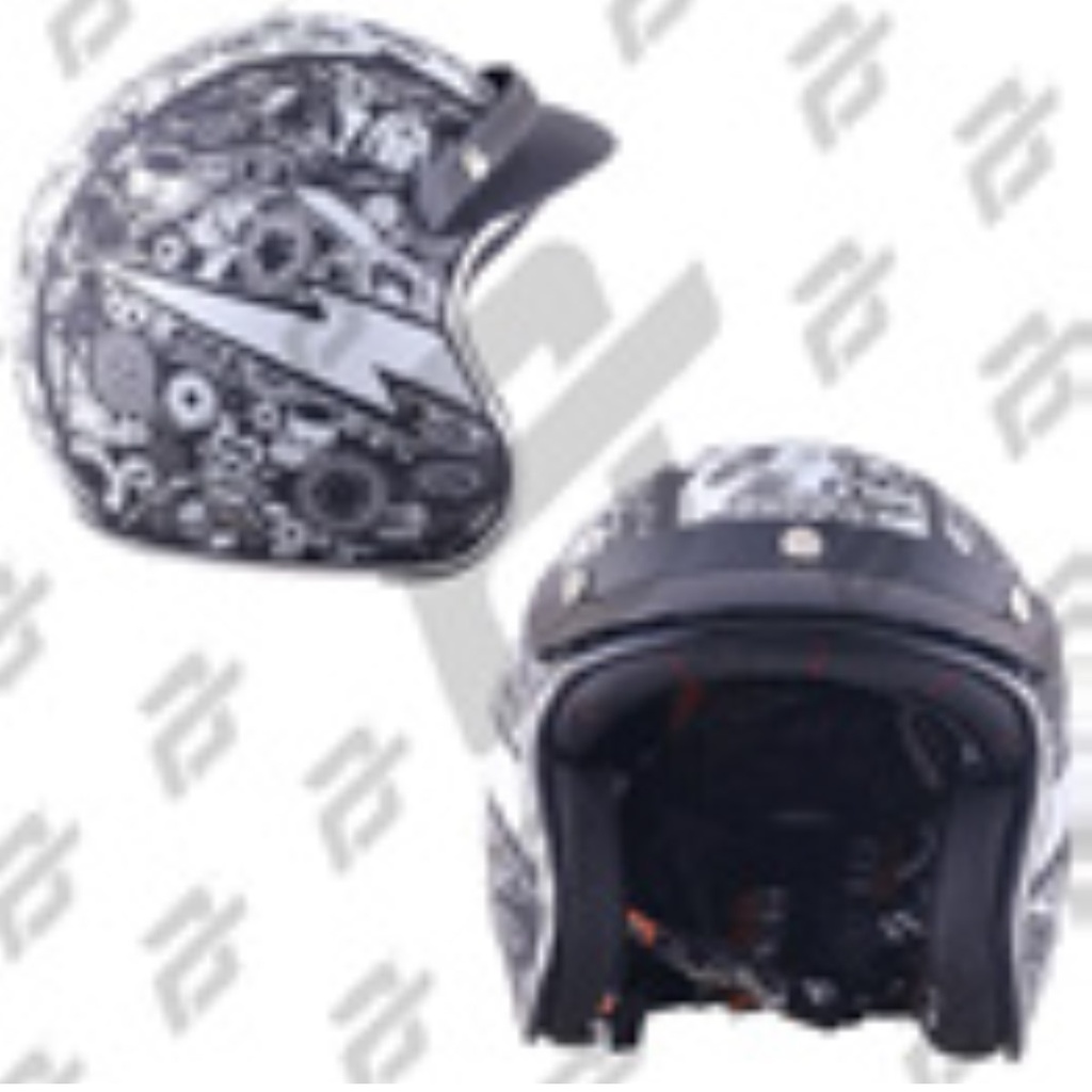 CASCO 3/4 LETS RIDE DOT RUDOS BIKER TALLA L NEGRO-BLANCO MATE