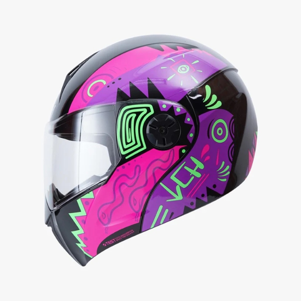 CASCO ICH 3110 EX MEXA NEGRO-MORADO BRILLO M