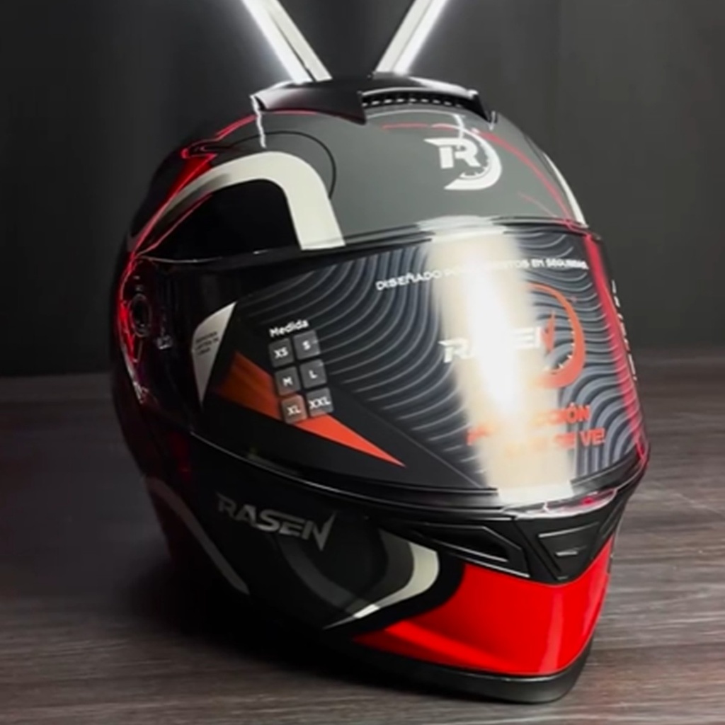 CASCO ABATIBLE DEPORTIVO NEGRO CON FRANJAS GRIS (XL)