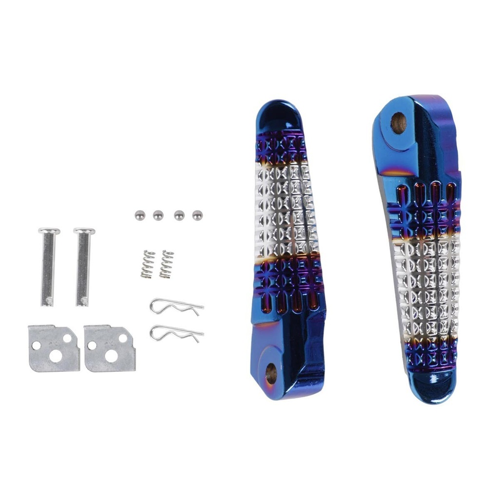 JUEGO POSAPIE TRASERO ALUMINIO MSD-817 AZUL/PLATA