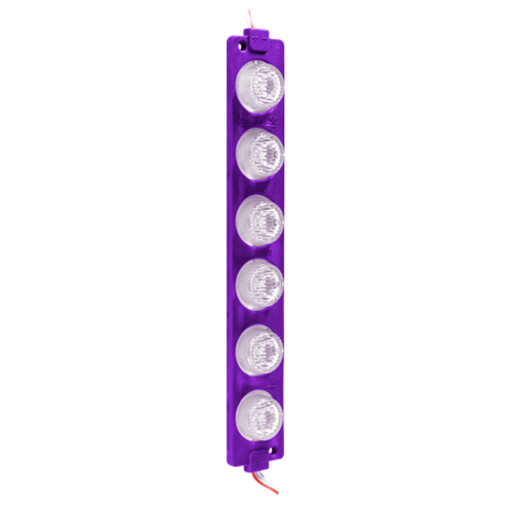 TIRA DE 20PZ MODULO LED LATERAL DE 6 LUCES MORADO