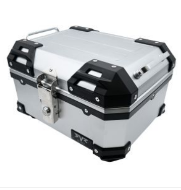 CAJA PLATEADA PORTA-EQUIPAJE MOTONETAS Y MOTOS DE TRABAJO CAPACIDAD 23L ANCHO 41cm-ALTO 34cm-FONDO: 25.5cm