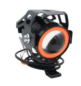 FARO AUXILIAR MINI NEGRO LED BLANCO / CONTORNO ROJO 12 Vcc SOPORTE ALUMINIO UNIVERSAL