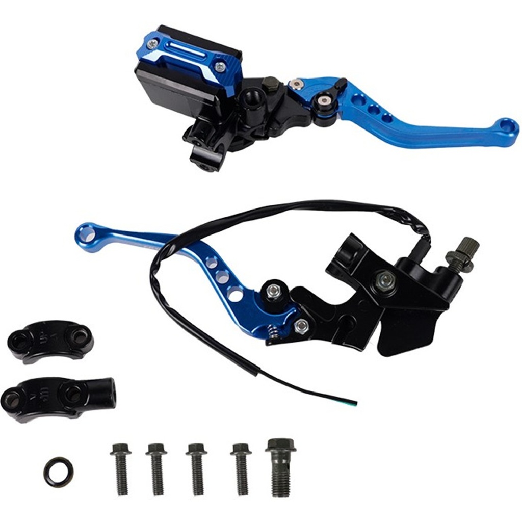 KIT BOMBA FRENO CON MANIJA ALUMINIO CNC UNIVERSAL IR-0569 AZUL