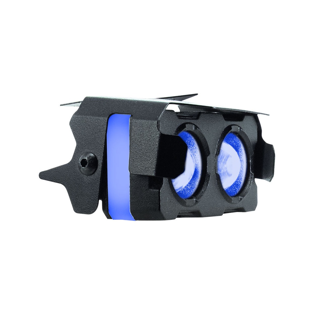 FARO LED RECTANGULAR  2 LUPAS  CON HALO INTERMEDIO  (AMARILLO-BLANCO-AZUL)