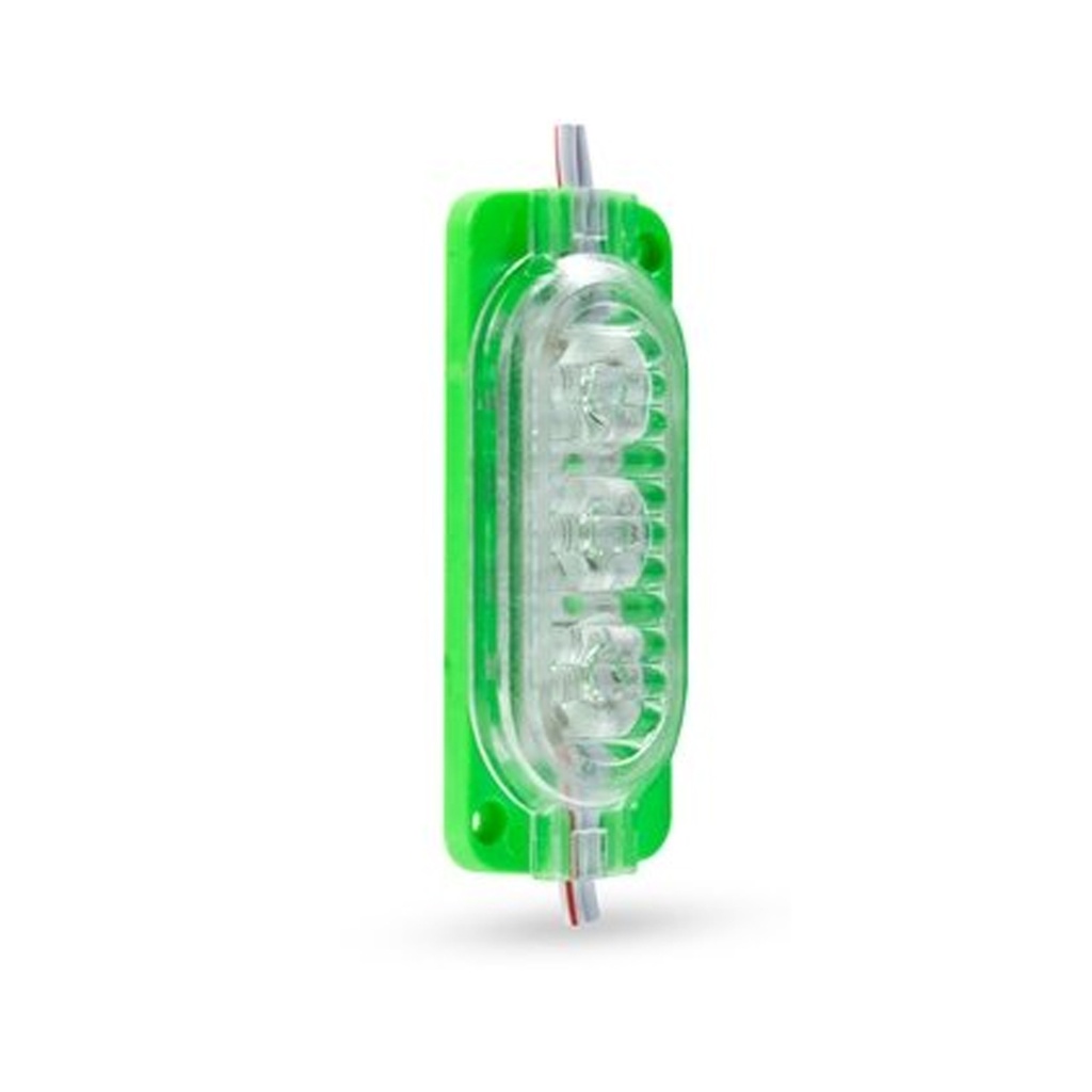 TIRA DE MODULO LED EN UNA FILA 3 LUCES  (VERDE)
