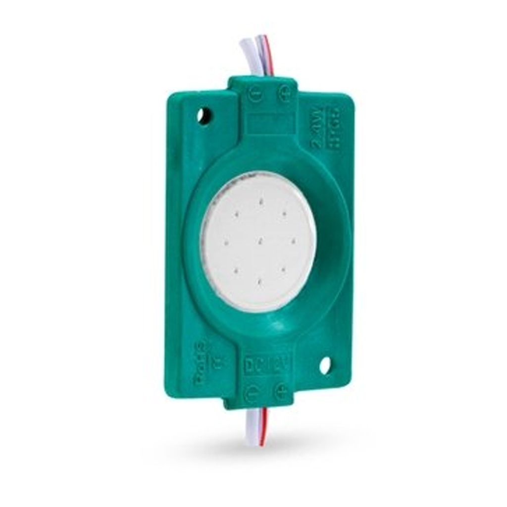 TIRA DE MODULO LED COB TIPO BOTON 1 LUZ  (VERDE)