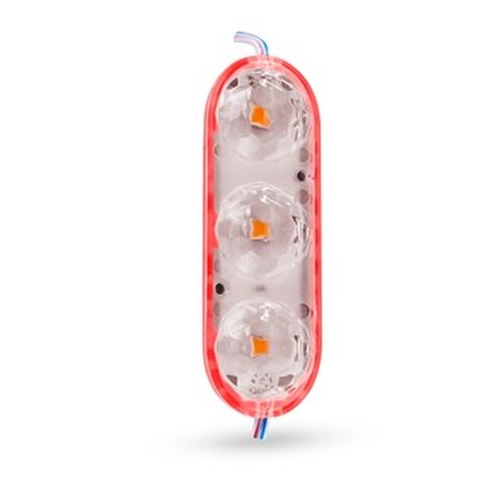 TIRA DE MODULO LED 3 LUCES TIPO LENTE  (ROJO)