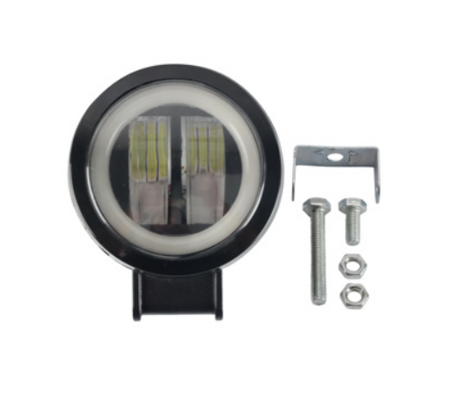 FARO AUXILIAR 2 LEDS REDONDO 20W / OJO ANGEL BLANCO 6W 12V LM 800