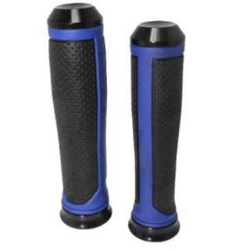 PUÑOS GEL ANTIDERRAPANTE CON BASE Y PUNTA ALUMINIO AZUL C/ TUBO MOVIL MANUBRIO 7/8