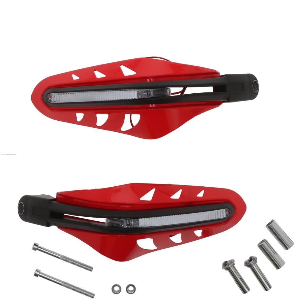 [5207-1004] JUEGO PROTECTOR MANO PROMOTO P01 ROJO CON LUZ POSICION