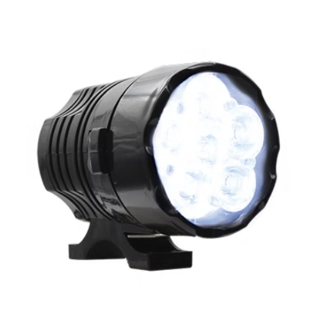 FARO AUXILIAR 6 LED TIPO REDONDO LUZ BLANCA CON LUZ ALTA, BAJA Y ESTROBO