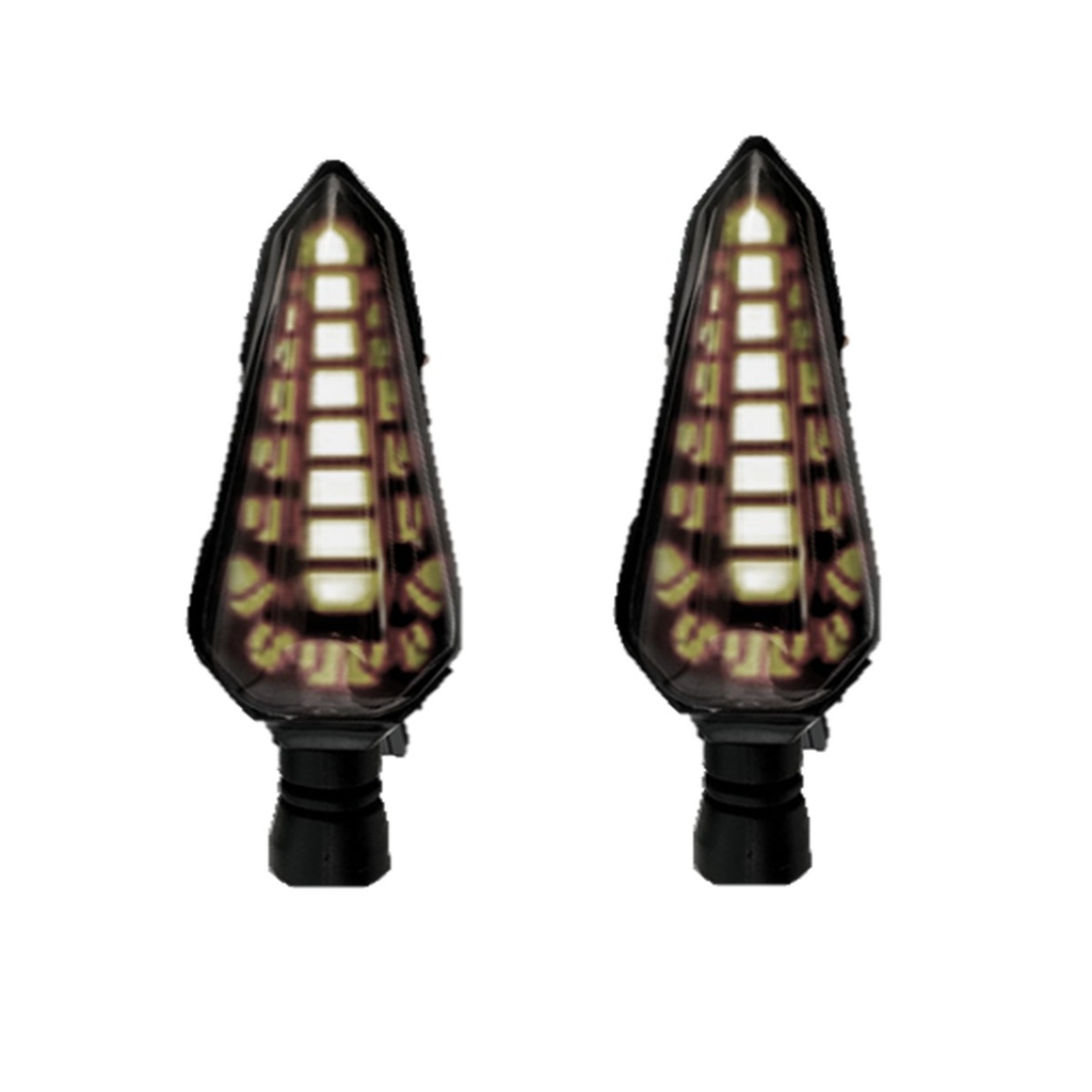 [OK-DIR-A063] DIRECCIONAL LED SECUENCIAL TIPO DAGA AMAR-ROJO UNIVERSAL