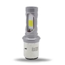 FOCO DE FARO LED MEDIA VUELTA CON DOS COLORES AMAR-BLANCO CARCASA PLATA