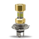 FOCO DE FARO LED H4 LUZ BLANCA 4 LADOS CON CARCASA DORADA