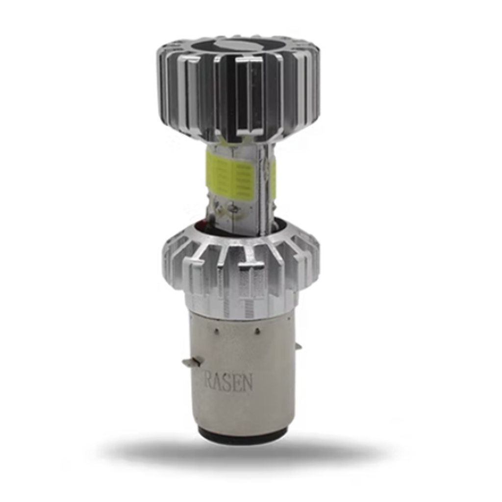 FOCO DE FARO LED MEDIA VUELTA LUZ BLANCA NUEVE LADOS CARCASA PLATA