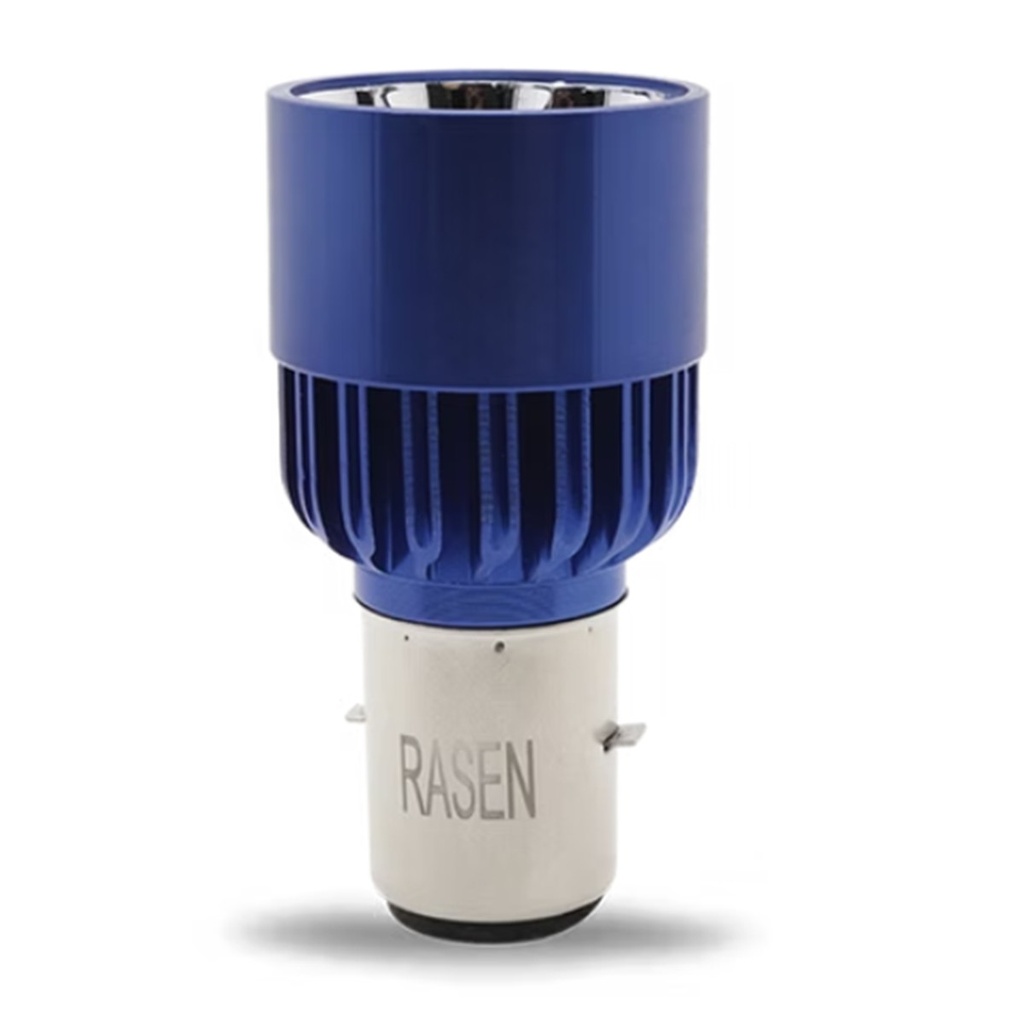 FOCO DE FARO LED MEDIA VUELTA 6 LED LUZ BLANCA CON CARCASA AZUL