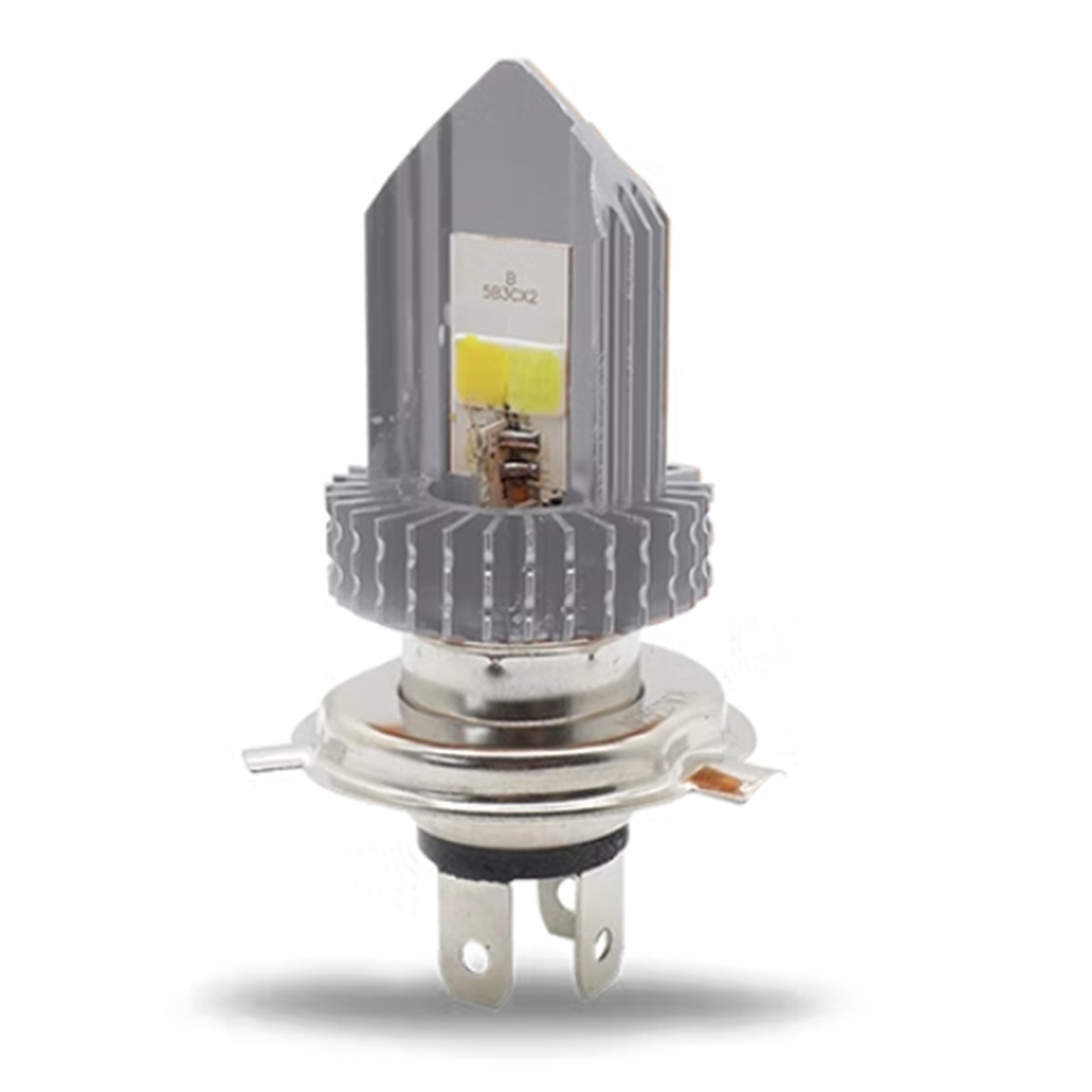 [OK-FOC-A027] FOCO DE FARO LED H4 CON DOBLE LUZ BLANCA Y AMARILLA CON CARCASA PLATA