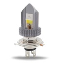 FOCO DE FARO LED H4 CON DOBLE LUZ BLANCA Y AMARILLA CON CARCASA PLATA