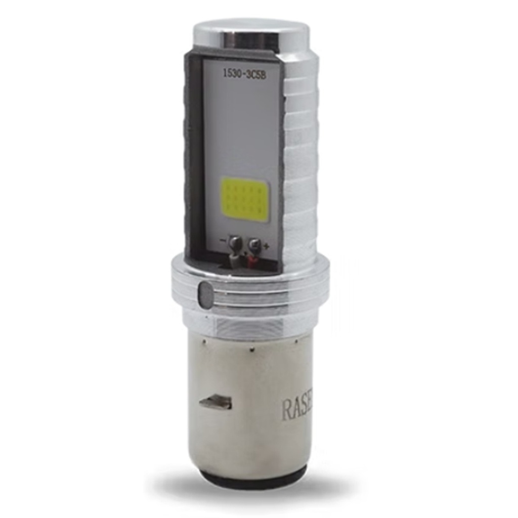 FOCO DE FARO LED MEDIA VUELTA LUZ BLANCA CARCASA PLATA