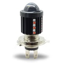 FOCO DE FARO LED H4 CON LUPA LUZ BLANCA Y AMARILLA CON LED LATERALES ROJO Y AZUL