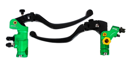 KIT BOMBA FRENO DERECHA Y MANIJA DECORATIVA UNIVERSAL IR-S2 VERDE