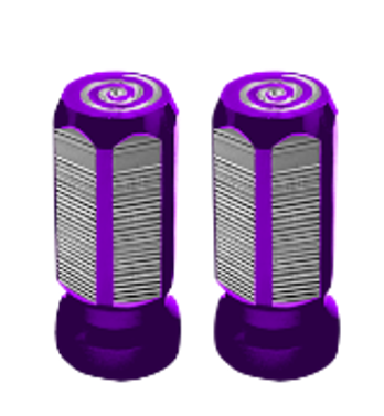 TAPÓN DECORATIVO PARA VÁLVULA EN FORMA DE PRISMA  (PÚRPURA)