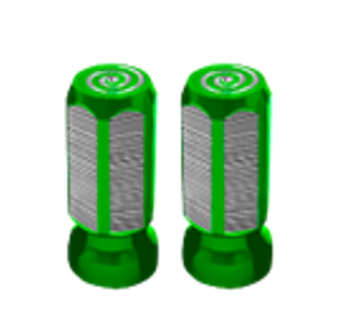 TAPÓN DECORATIVO PARA VÁLVULA EN FORMA DE PRISMA  (VERDE)
