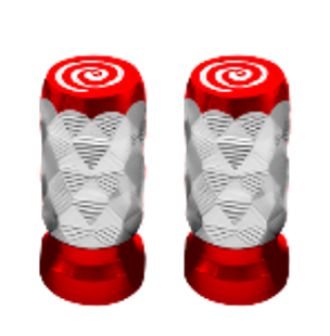 TAPÓN DECORATIVO PARA VÁLVULA EN FORMA DE DIAMANTE  (ROJO)