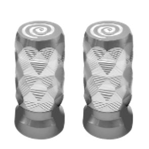 TAPÓN DECORATIVO PARA VÁLVULA EN FORMA DE DIAMANTE  (PLATA)