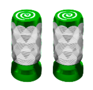 TAPÓN DECORATIVO PARA VÁLVULA EN FORMA DE DIAMANTE  (VERDE)