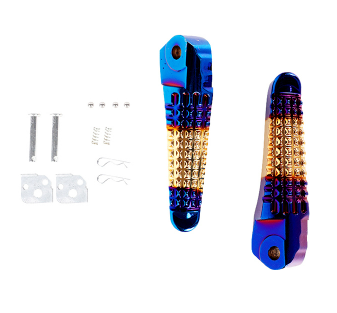 JUEGO POSAPIE TRASERO ALUMINIO MSD-817 AZUL/DORADO