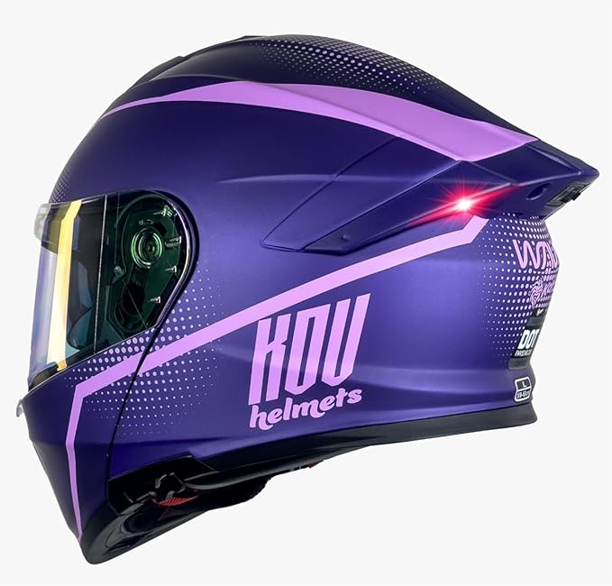 KOV CASCO THUNDER WAVES MORADO CON LED M
