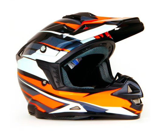 [CAS-CRO-20001XL] CASCO TIPO CROSS NEGRO CON NARANJA (XL)