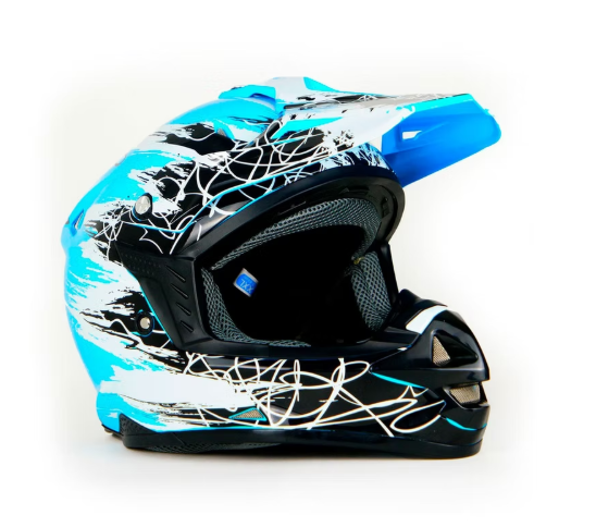 [CAS-CRO-20002XL] CASCO TIPO CROSS AZUL CON NEGRO (XL)