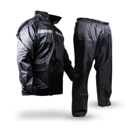 IMPERMEABLE 2 PZAS CON TIRA REFLEJANTE BLANCO (XL)