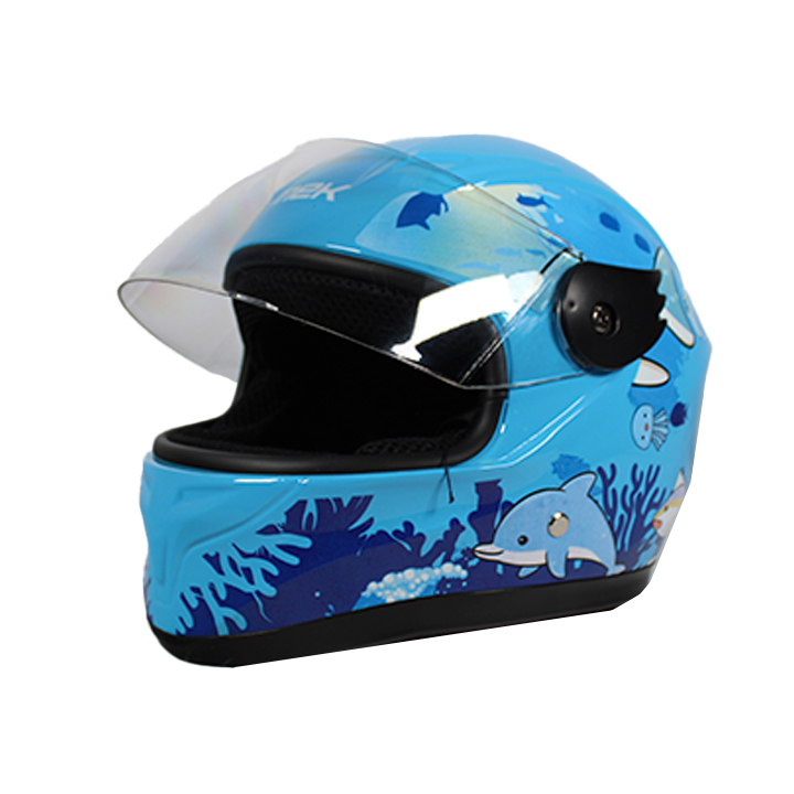 [MC-INF-003] CASCO DE MOTOCICLISTA INFANTIL MEK AQUARIUM AZUL C/LUZ