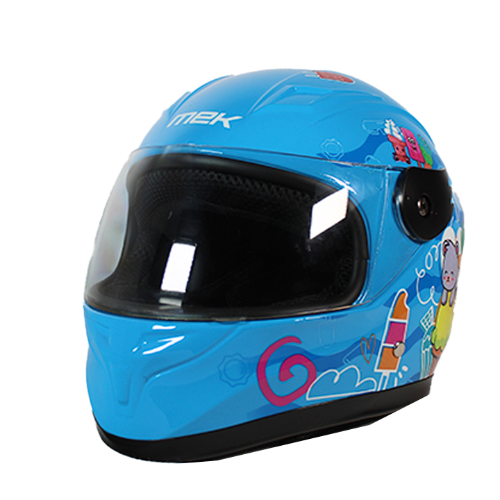 [MC-INF-008] CASCO DE MOTOCICLISTA INFANTIL MEK SWEET AZUL C/LUZ